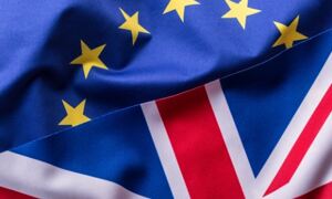 European Union and Union Jack flags
