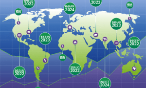 World map with genomic datasets marked on different continents
